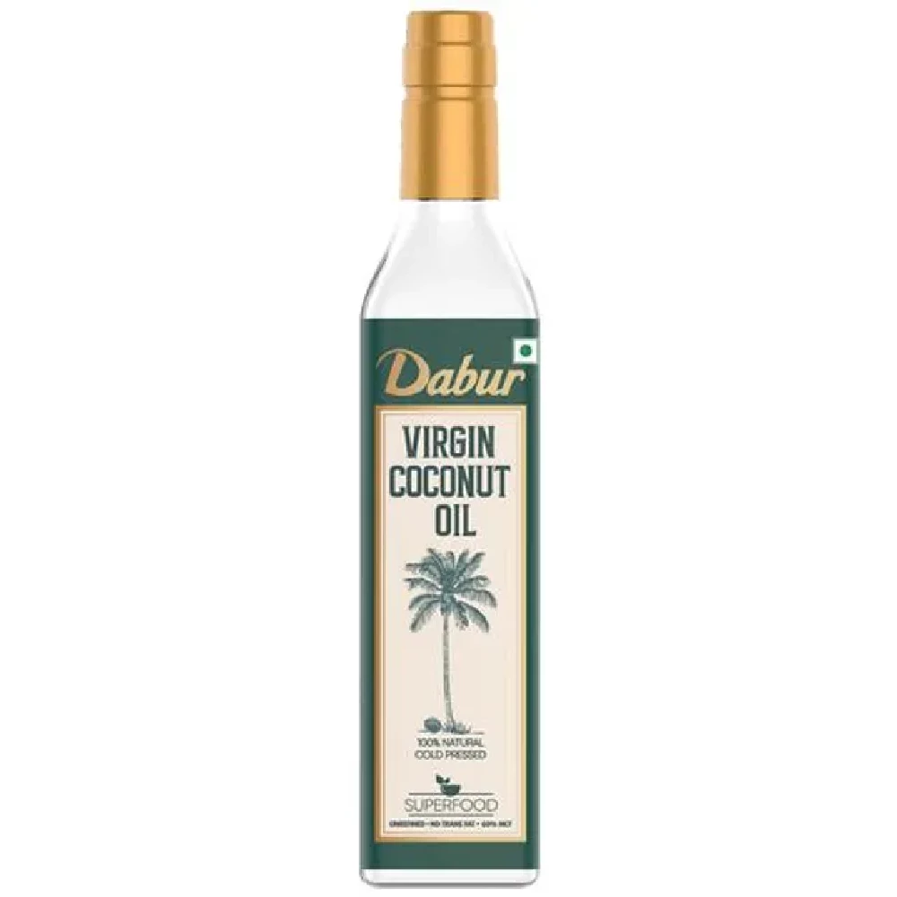 Dabur Virgin Coconut Oil - Cold Pressed, 100percent Natural, Unrefined, Helps Boost Immunity, 500 ml Bottle-1.webp
